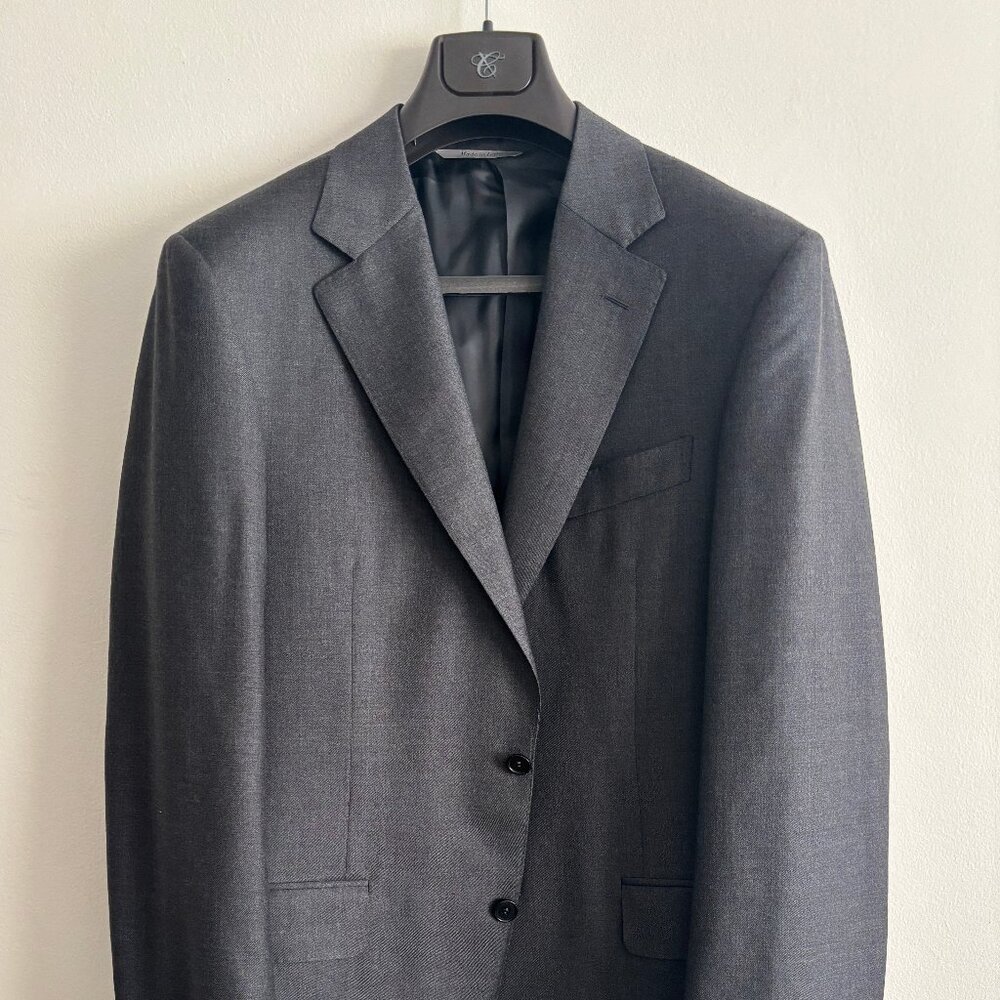 $2900 Canali Grey Wool Suit Made in Italy - Size 40 Pants 32-33 x 33
